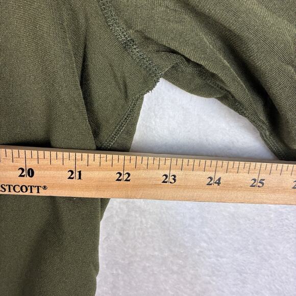 VTG US Army Military 1/4 Zip Fleece Sleep Shirt Mens M Green Heat Retentive USA - Picture 5 of 6